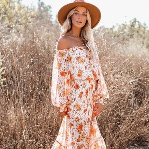 VICI Live for Sunsets Floral smocked maxi